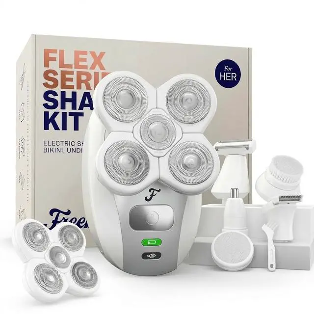 Main image of Freebird FlexSeries Electric Razor for Women - Silk Smooth Legs, Body Hair, & Pubic Shaver - for Private Area, Sensitive Skin, Bikini Trimmer (Shaver Kit + Replacement Blade)