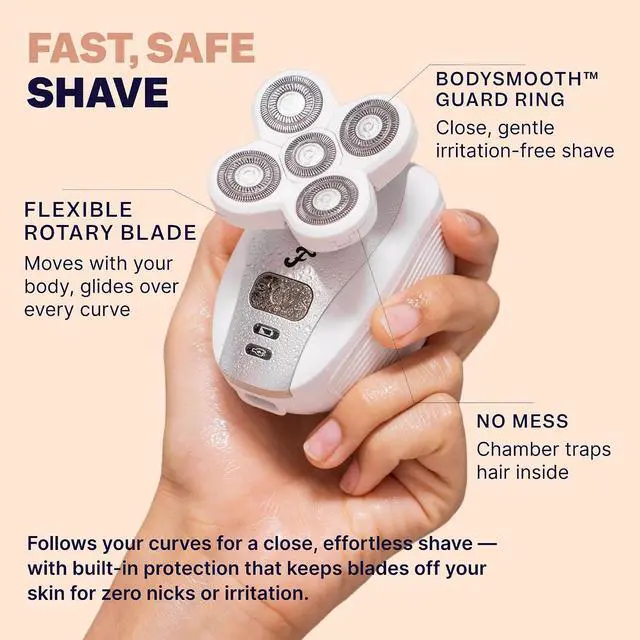 Alt view image 4 of 7 - Freebird FlexSeries Electric Razor for Women - Silk Smooth Legs, Body Hair, & Pubic Shaver - for Private Area, Sensitive Skin, Bikini Trimmer