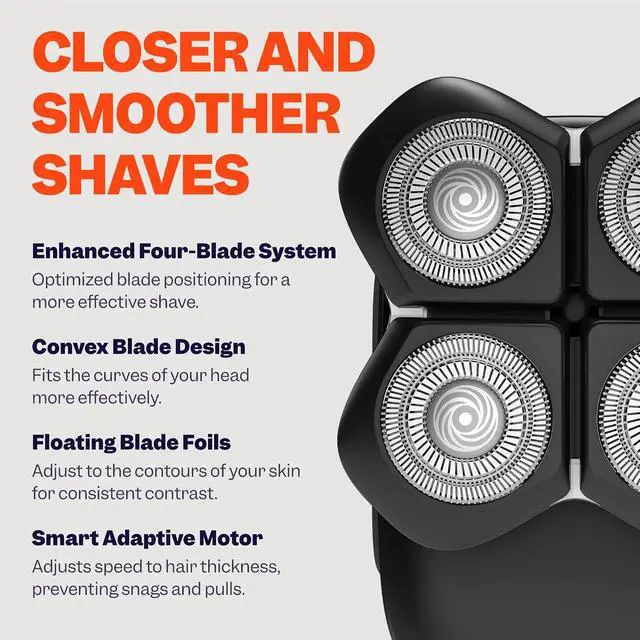 Alt view image 4 of 7 - Freebird Electric Head & Body Hair Shaver - Mens Cordless Waterproof Razor with Rotary Blades (FlexSeries Pro, Shaver Kit)