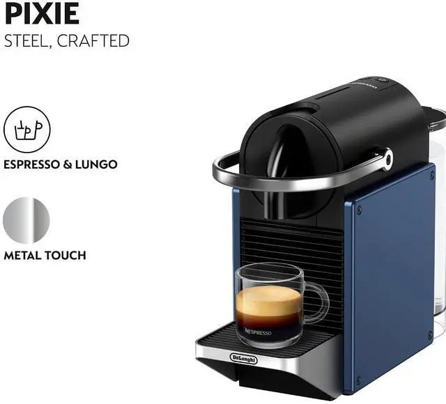 Alt view image 2 of 7 - Nespresso Pixie Espresso Machine by De'Longhi, Dark Blue