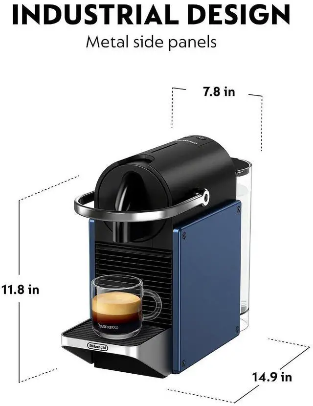 Alt view image 3 of 7 - Nespresso Pixie Espresso Machine by De'Longhi, Dark Blue