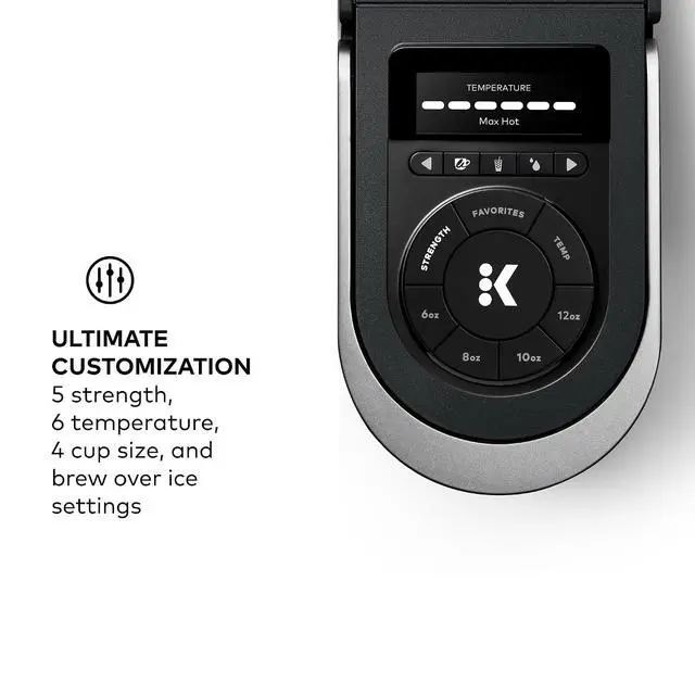 Alt view image 3 of 7 - Keurig K Supreme Smart Single Serve Coffee Maker, Multistream (Black) | Brewid and Multistream Tech, WI-FI App Control, Brews 6-12 Oz, 66 Oz Removable Reservoir, Black