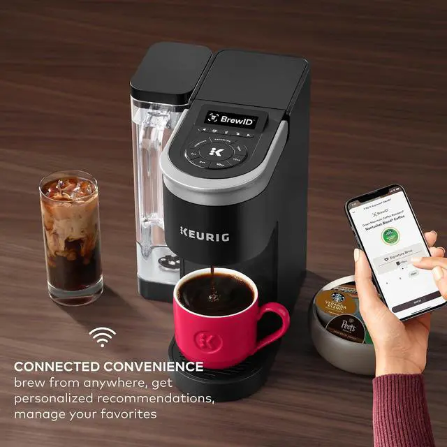 Alt view image 5 of 7 - Keurig K Supreme Smart Single Serve Coffee Maker, Multistream (Black) | Brewid and Multistream Tech, WI-FI App Control, Brews 6-12 Oz, 66 Oz Removable Reservoir, Black