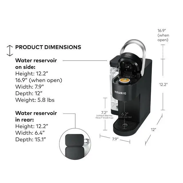 Alt view image 6 of 7 - Keurig K Supreme Smart Single Serve Coffee Maker, Multistream (Black) | Brewid and Multistream Tech, WI-FI App Control, Brews 6-12 Oz, 66 Oz Removable Reservoir, Black