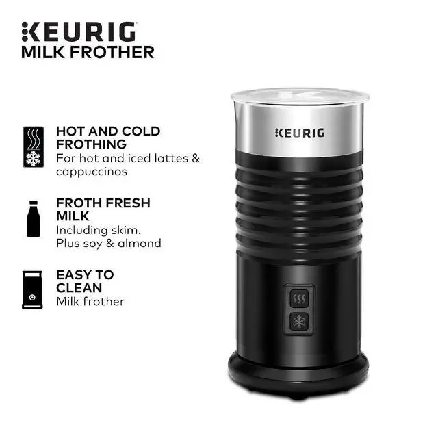 Alt view image 3 of 7 - Keurig Standalone Frother Works Non-Dairy Milk, Hot and Cold Frothing, 6 Oz, Black