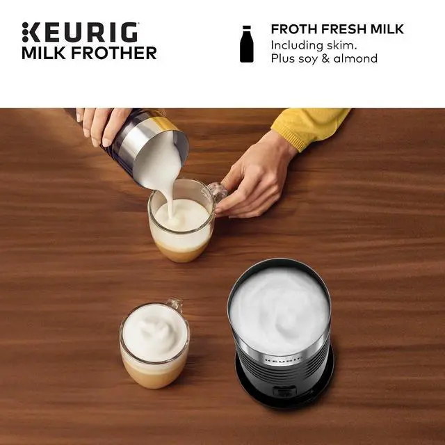 Alt view image 6 of 7 - Keurig Standalone Frother Works Non-Dairy Milk, Hot and Cold Frothing, 6 Oz, Black