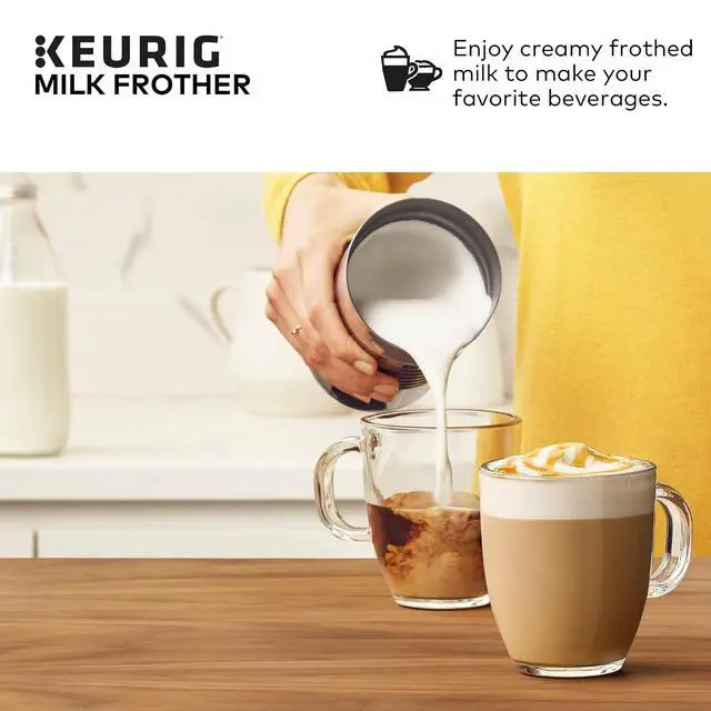 Alt view image 7 of 7 - Keurig Standalone Frother Works Non-Dairy Milk, Hot and Cold Frothing, 6 Oz, Black