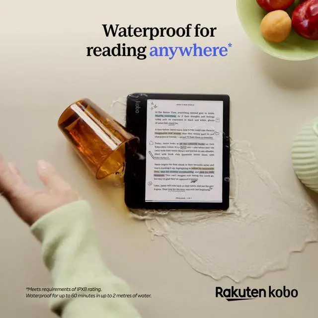 Alt view image 7 of 7 - Kobo Libra Colour | eReader | 7 Glare-Free Colour E Ink Kaleido 3 Display | Dark Mode Option | Audiobooks | Waterproof | Black