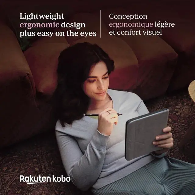 Alt view image 5 of 6 - Kobo Libra Colour | eReader | 7 Glare-Free Colour E Ink Kaleido 3 Display | Dark Mode Option | Audiobooks | Waterproof | White