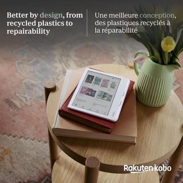 Alt view image 6 of 6 - Kobo Libra Colour | eReader | 7 Glare-Free Colour E Ink Kaleido 3 Display | Dark Mode Option | Audiobooks | Waterproof | White