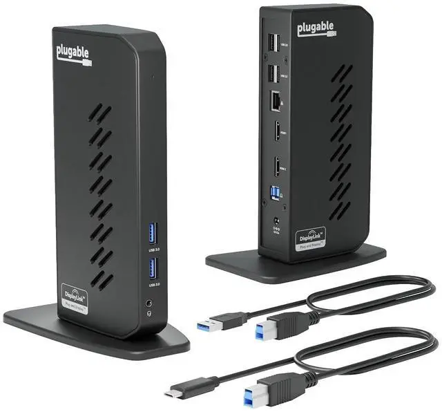 Main image of Plugable Dual 1080p HDMI Universal Docking Station for USB-C & USB 3.0 Laptop, 10 Ports, Windows/ChromeOS Plug & Play, macOS Driver Required (UD-3900Z)