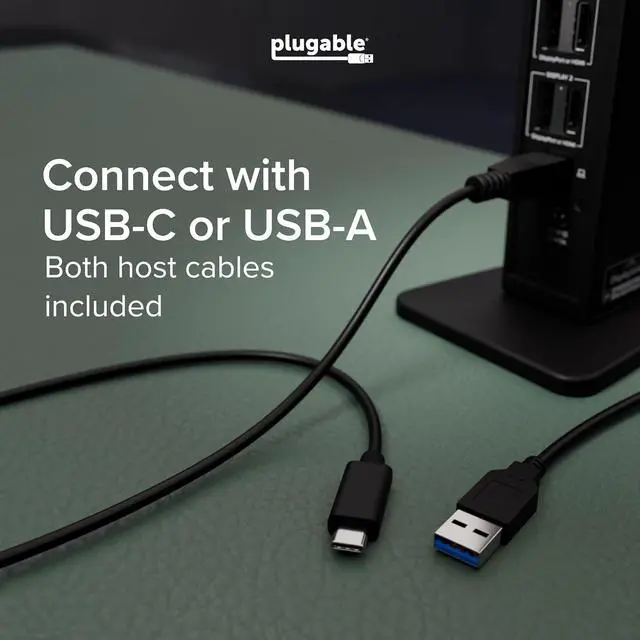 Alt view image 5 of 7 - Plugable Dual DisplayPort & HDMI Docking Station - USB 3.0 & USB-C Laptop Dock for Dual Monitors, DisplayLink, Mac (Driver Required), ChromeOS & Windows, Gigabit Ethernet and Audio (UD-6950Z)