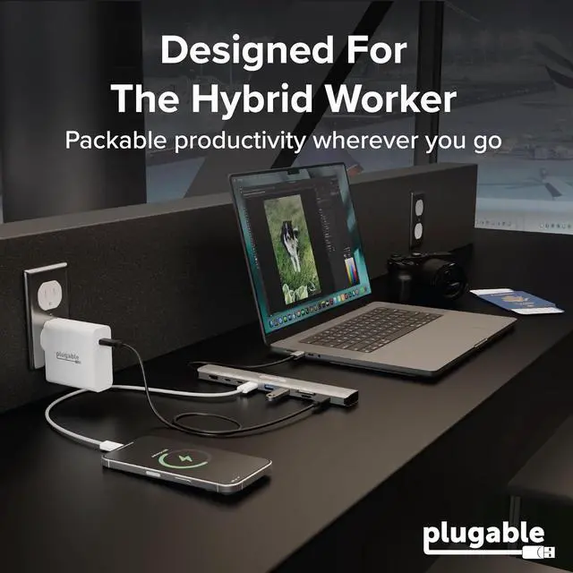 Alt view image 6 of 7 - Plugable USB C Hub: 10-in-1 Multiport Adapter (8K/4K 144Hz HDMI 2.1, 2.5G Ethernet, 140W Charging, 10Gbps Data) Driverless IT Deployment for MacBook Pro/Air Windows Thunderbolt Chromebook, USBC-10IN1E