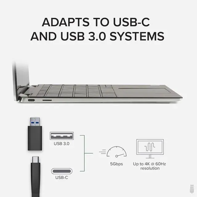Alt view image 5 of 7 - Plugable 4K DisplayPort and HDMI Dual Monitor Adapter for USB 3.0 and USB-C, Compatible with Windows