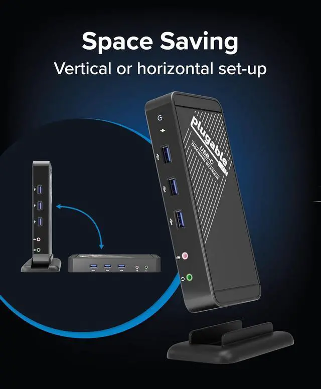 Alt view image 5 of 7 - Plugable USB-C Dock with 4K HDMI and 60W Charging, Compatible with MacBook Neo, Thunderbolt 3/4, USB4, and USB-C macOS, Windows, and Chromebook, 1Gbps Ethernet, 3X USB 3.0, 2X USB 2.0, Driverless
