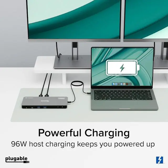 Alt view image 7 of 7 - Plugable Thunderbolt 4 Dock for Quad Monitors 100W, Thunderbolt Docking Station Connects up to Four 4K Monitors for Windows and Mac Laptops, 2x HDMI, 4x Thunderbolt 4/USB C, Driver Required TBT-6950PD