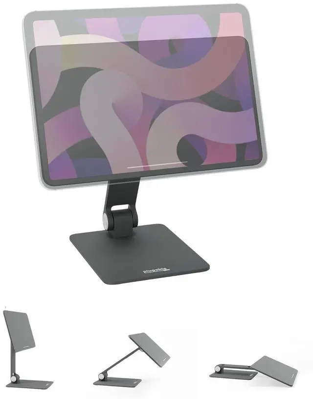 Main image of Plugable Magnetic Tablet Holder for iPad Pro 11 (1st/2nd/3rd/4th Gen, M2) iPad Air 10.9/11 (4th/5th Gen, M2), MagSafe Compatible, Portable Foldable 360° Rotating Stand (AMS-STAND11)