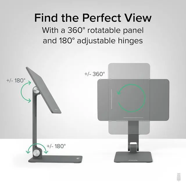 Alt view image 4 of 6 - Plugable Magnetic Tablet Holder for iPad Pro 11 (1st/2nd/3rd/4th Gen, M2) iPad Air 10.9/11 (4th/5th Gen, M2), MagSafe Compatible, Portable Foldable 360° Rotating Stand (AMS-STAND11)