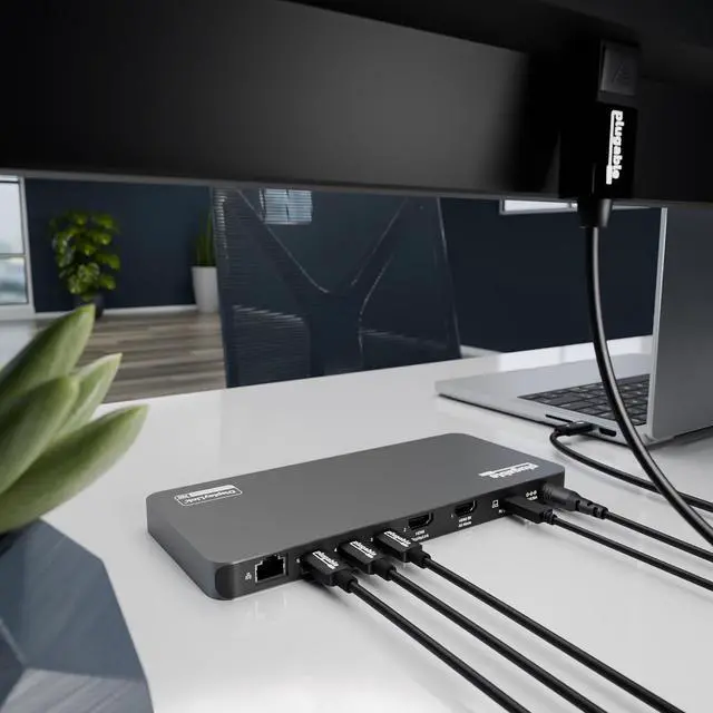 Alt view image 2 of 7 - Plugable 5 Monitor USB-C Docking Station with 140W Power + 3X USB-C to HDMI 4K@60Hz Cables (6ft) - Complete Multimonitor Dock Bundle for Mac and Windows