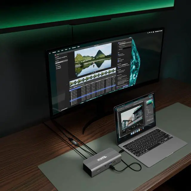 Alt view image 2 of 7 - Plugable Thunderbolt 5 Docking Station Bundle with USB-C to HDMI 2.1 Adapter, 140W Charging, Dual 6K Mac, Dual 8K Windows, 80/120Gbps, 2.5GbE, Driverless