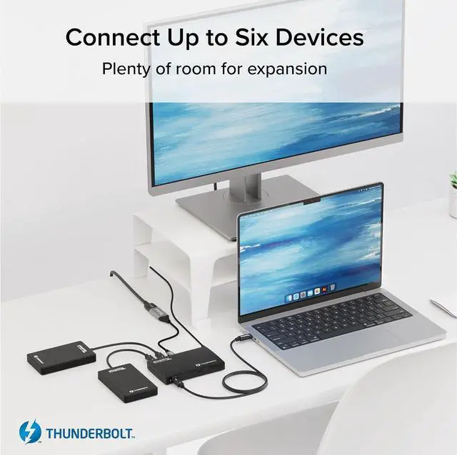 Alt view image 6 of 7 - Plugable Thunderbolt 4 Hub Bundle with USB-C to 4K HDMI Adapter, 4-in-1 Hub Offers 60W Laptop Charging, Compatible with Mac, Windows Laptops, Thunderbolt 3 or 4, USB4 Device
