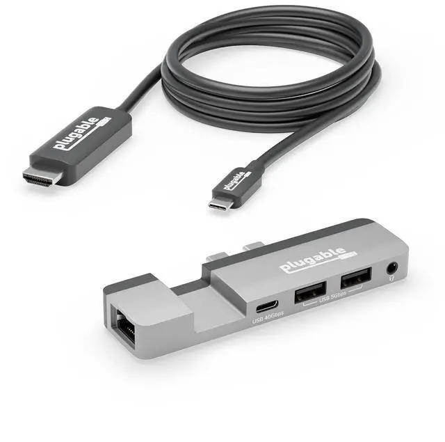 Alt view image 2 of 7 - Plugable 5-in-1 USB C Hub Multiport Adapter with USB C to HDMI Cable Bundle