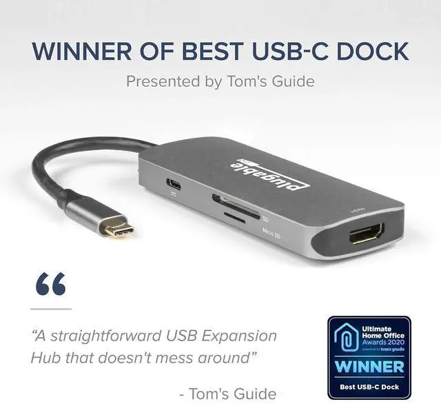 Alt view image 7 of 7 - Plugable USB4 Hub Bundle Includes USB-C to 4K HDMI Adapter and 7-in-1 Multiport Adapter, Single 8K or Dual 4K Display, 60W Charging, Compatible with Thunderbolt 4/3 Macs and Thunderbolt 4 Windows
