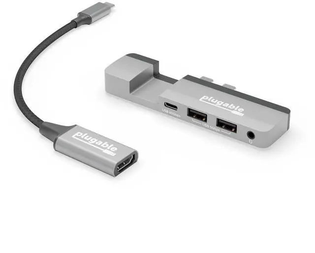 Alt view image 2 of 7 - Plugable 5-in-1 USB C Hub Multiport Adapter with USB C to HDMI 2.0 Adapter Bundle