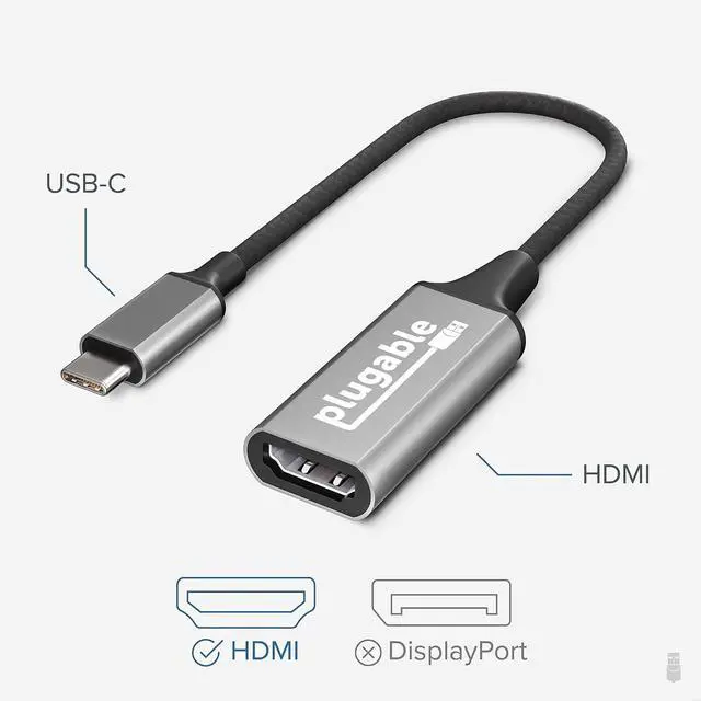 Alt view image 6 of 7 - Plugable 5-in-1 USB C Hub Multiport Adapter with USB C to HDMI 2.0 Adapter Bundle