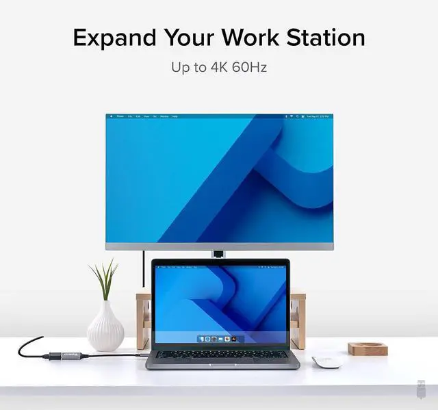 Alt view image 7 of 7 - Plugable 5-in-1 USB C Hub Multiport Adapter with USB C to HDMI 2.0 Adapter Bundle