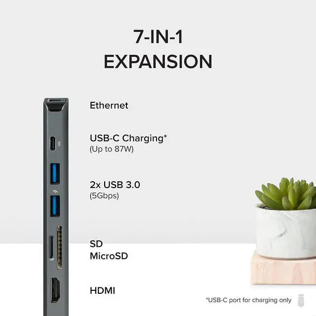 Alt view image 7 of 7 - Plugable USB4 Hub Bundle Includes USB-C to 4K HDMI Adapter and 7-in-1 Multiport Adapter with Ethernet, Single 8K or Dual 4K Display, 60W Charging, Compatible with Thunderbolt 4/3 Macs and Thunderbol