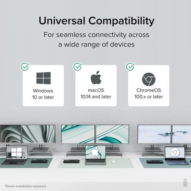 Alt view image 6 of 7 - Plugable Universal Docking Station with Dual Monitor Support, HDMI/DVI/VGA and 4-Port USB 3.0 Hub Bundle Expand Connectivity for Laptops, MacBooks, and PCs with USB C/USB 3.0 Compatibility