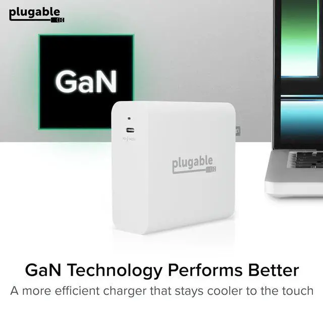 Alt view image 3 of 7 - Plugable 140W USB C Charger, GaN Wall Charger for Laptop, PD 3.1 (EPR) Power Adapter, Compatible with MacBook Pro, MacBook Air iPad Pro, Surface and USB-C Devices