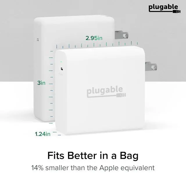 Alt view image 7 of 7 - Plugable 140W USB C Charger, GaN Wall Charger for Laptop, PD 3.1 (EPR) Power Adapter, Compatible with MacBook Pro, MacBook Air iPad Pro, Surface and USB-C Devices