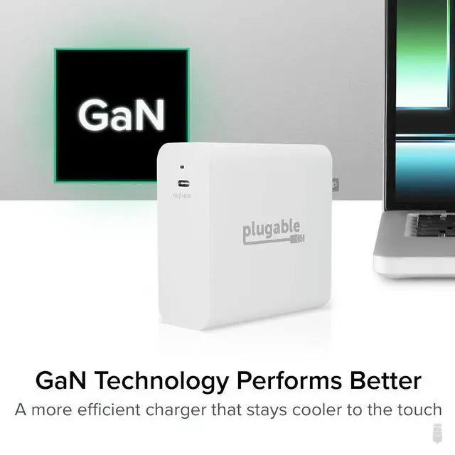 Alt view image 6 of 7 - Plugable USB 3.0 and USB-C Dual 4K Display Docking Station with 140W Replacement Charger Bundle
