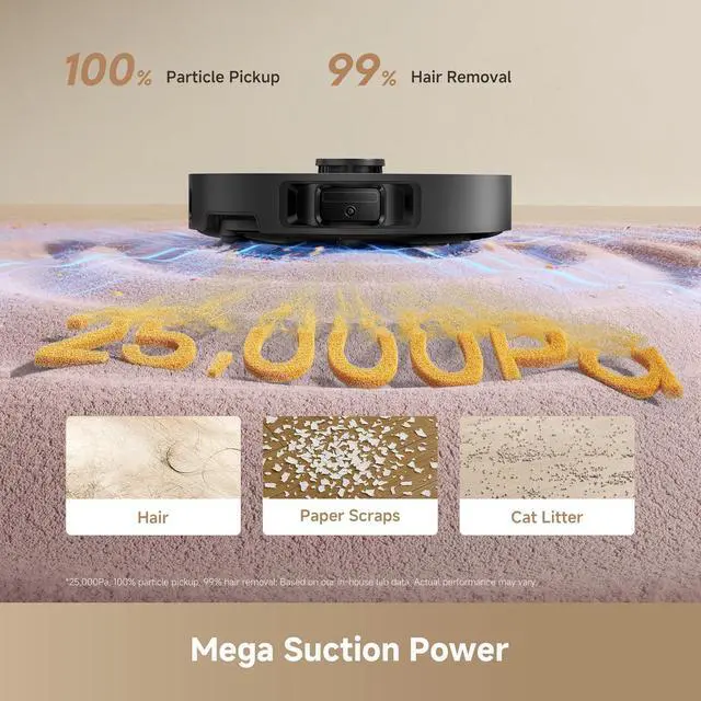 Alt view image 2 of 7 - DREAME L40 Ultra Gen 2 Robot Vacuum and Mop with 25,000Pa Suction, Extendable Side Brush and Mop, All-in-One Self-Emptying & Cleaning Dock, Voice & App Control, Black