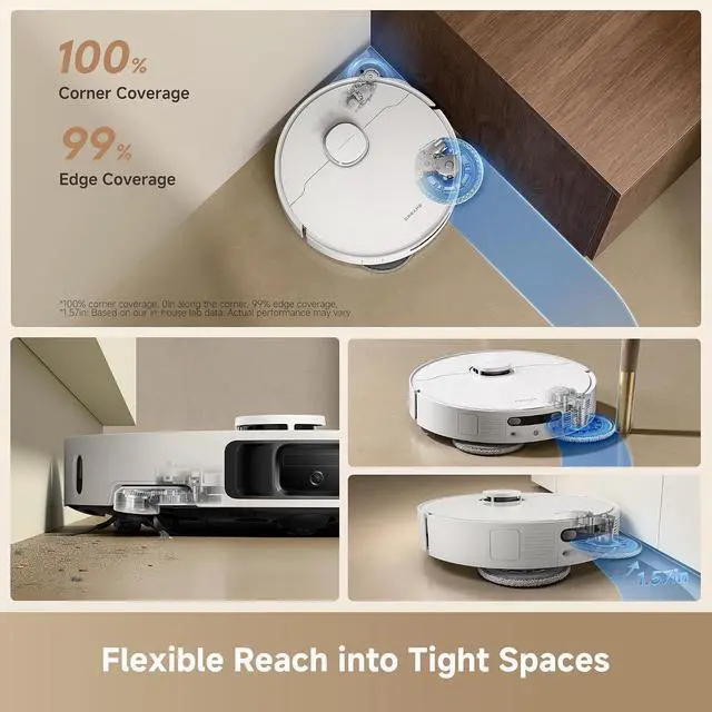 Alt view image 3 of 7 - DREAME L40 Ultra Gen 2 Robot Vacuum and Mop with 25,000Pa Suction, Extendable Side Brush and Mop, All-in-One Self-Emptying & Cleaning Dock, Voice & App Control, White