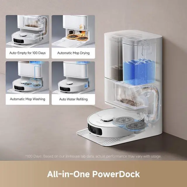 Alt view image 4 of 7 - DREAME L40s Ultra CE Robot Vacuum and Mop Combo with Self-Emptying Dock, 13,000Pa Suction, Mop Self-Cleaning and Auto-Raising, Ultrasonic Carpet Sensing, Ideal for Pet Hair, Carpet and Hard Floors