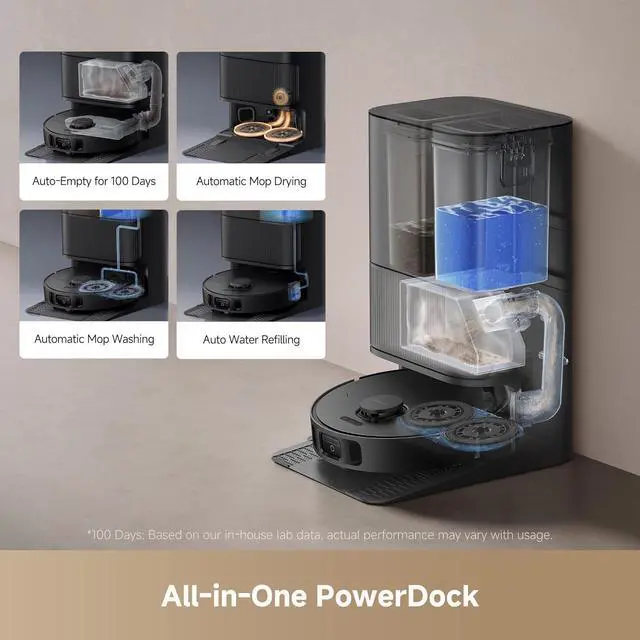Alt view image 4 of 7 - DREAME L40s Ultra CE Robot Vacuum and Mop Combo with Self-Emptying Dock, 13,000Pa Suction, Mop Self-Cleaning and Auto-Raising, Ultrasonic Carpet Sensing, Ideal for Pet Hair, Carpet and Hard Floors