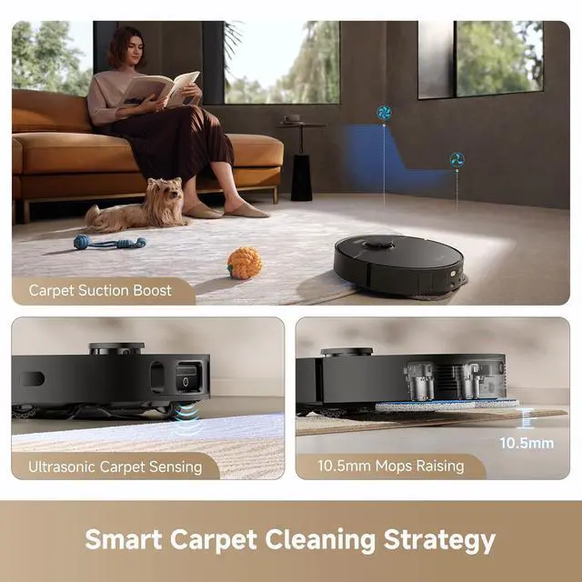 Alt view image 7 of 7 - DREAME L40s Ultra CE Robot Vacuum Cleaner (Black) and Mop Pads (4pcs)