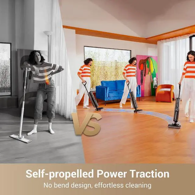Alt view image 4 of 7 - DREAME G10 Pro Wet Dry Vacuum Mop, Vacuum and Mop All in One with Auto Self-Cleaning, Floor Cleaner Machine for Hard Floor, 35 Mins Runtime, Edge Cleaning, Self-Propelled Vacuum Mop Combo
