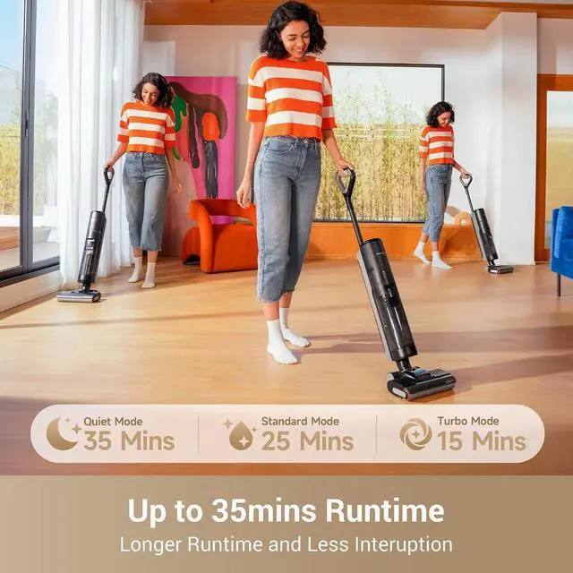 Alt view image 6 of 7 - DREAME G10 Pro Wet Dry Vacuum Mop, Vacuum and Mop All in One with Auto Self-Cleaning, Floor Cleaner Machine for Hard Floor, 35 Mins Runtime, Edge Cleaning, Self-Propelled Vacuum Mop Combo