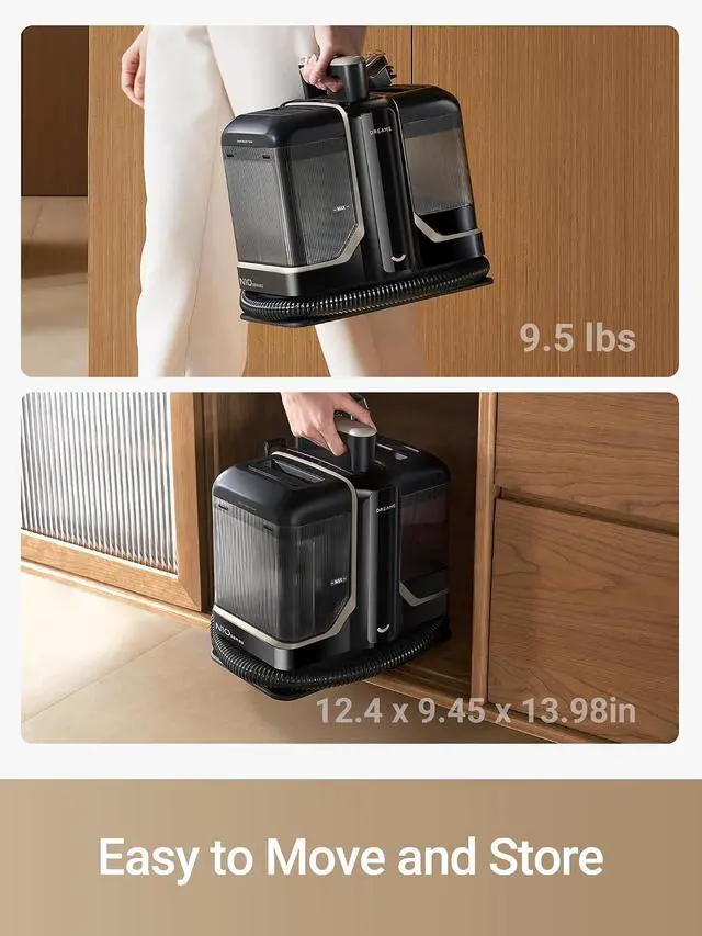 Alt view image 7 of 7 - DREAME N10 Carpet Cleaner Machine, Portable Upholstery Spot Cleaner with Hot Water Cleaning, 12Kpa Powerful Suction with Versatile Tools for Pets, Carpet, Area Rugs, Coach and Car, Self-Cleaning