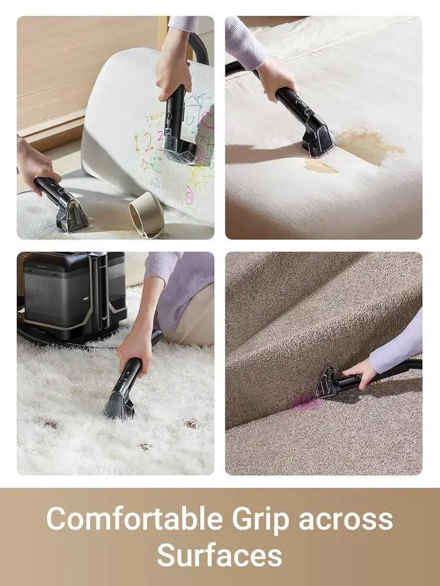 Alt view image 3 of 7 - DREAME N10 Carpet Cleaner Machine, Portable Upholstery Spot Cleaner with Hot Water Cleaning, 12Kpa Powerful Suction with Versatile Tools for Pets, Carpet, Area Rugs, Coach and Car, Self-Cleaning