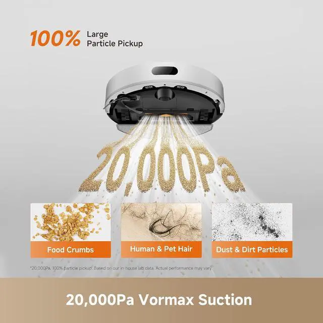 Alt view image 3 of 7 - DREAME D20 Air Plus Robot Vac and Mop Combo with 20,000Pa Suction, Anti-Tangling Tech, Auto-Emptying Dock, Deep Carpet Cleaning and Smart Navigation White