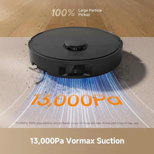 Alt view image 3 of 7 - DREAME D20 Pro Plus Robot Vacuum, 13,000Pa Suction, DuoBrush for Pet Hair, Corner Cleaning, Self Emptying, LDS Navigation Laser Avoidance, Vacuum Mop, Hard Floors&Carpets (Black)