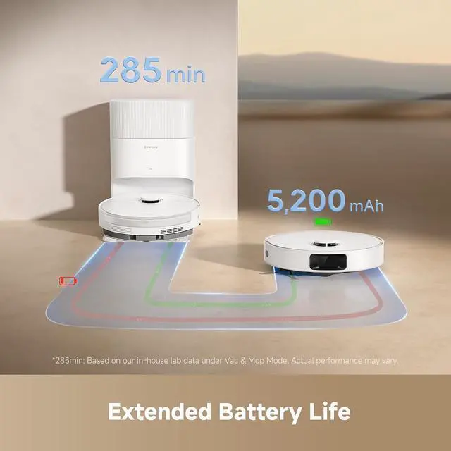 Alt view image 4 of 7 - DREAME D20 Plus Robot Vacuum and Mop, 13,000Pa Suction, Self-Emptying with 5L Dust Bag, DuoBrush for Pet Hair, LDS Mapping, App & Voice Control, 5200mAh Battery, Ideal for Hard Floors & Carpets