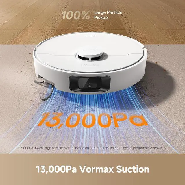 Alt view image 2 of 7 - DREAME D20 Pro Plus Robot Vacuum, 13,000Pa Suction, DuoBrush for Pet Hair, Corner Cleaning, Self Emptying, LDS Navigation Laser Avoidance, Vacuum Mop, Hard Floors&Carpets, 5,200mAh Battery White