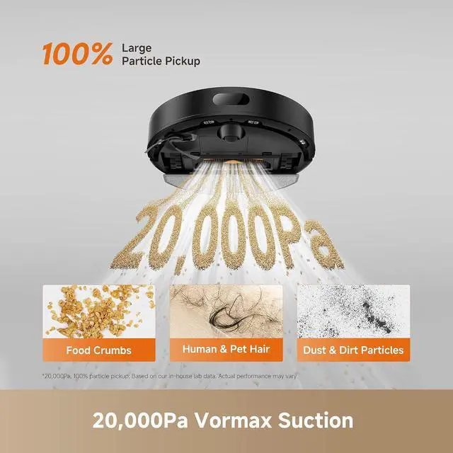 Alt view image 3 of 7 - DREAME D20 Air Plus Robot Vaccum and Mop Combo with 20,000Pa Suction, Anti-Tangling Tech, Auto-Emptying Dock, Deep Carpet Cleaning and Smart Navigation Black