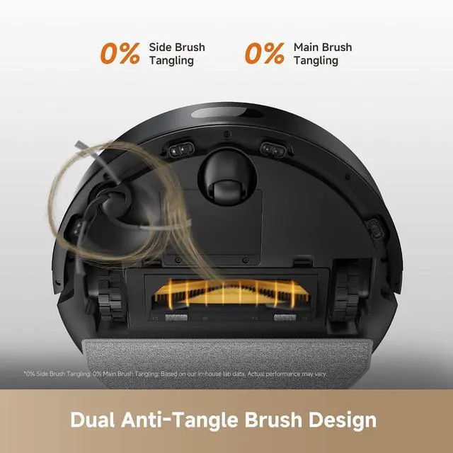 Alt view image 5 of 7 - DREAME D20 Air Plus Robot Vaccum and Mop Combo with 20,000Pa Suction, Anti-Tangling Tech, Auto-Emptying Dock, Deep Carpet Cleaning and Smart Navigation Black